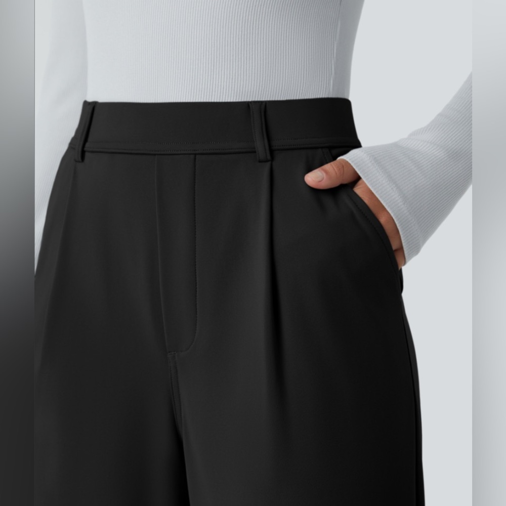 HALARA Flex High Waisted Pocket Straight Leg
Work Pants Size L Black Pull On - Picture 4 of 12